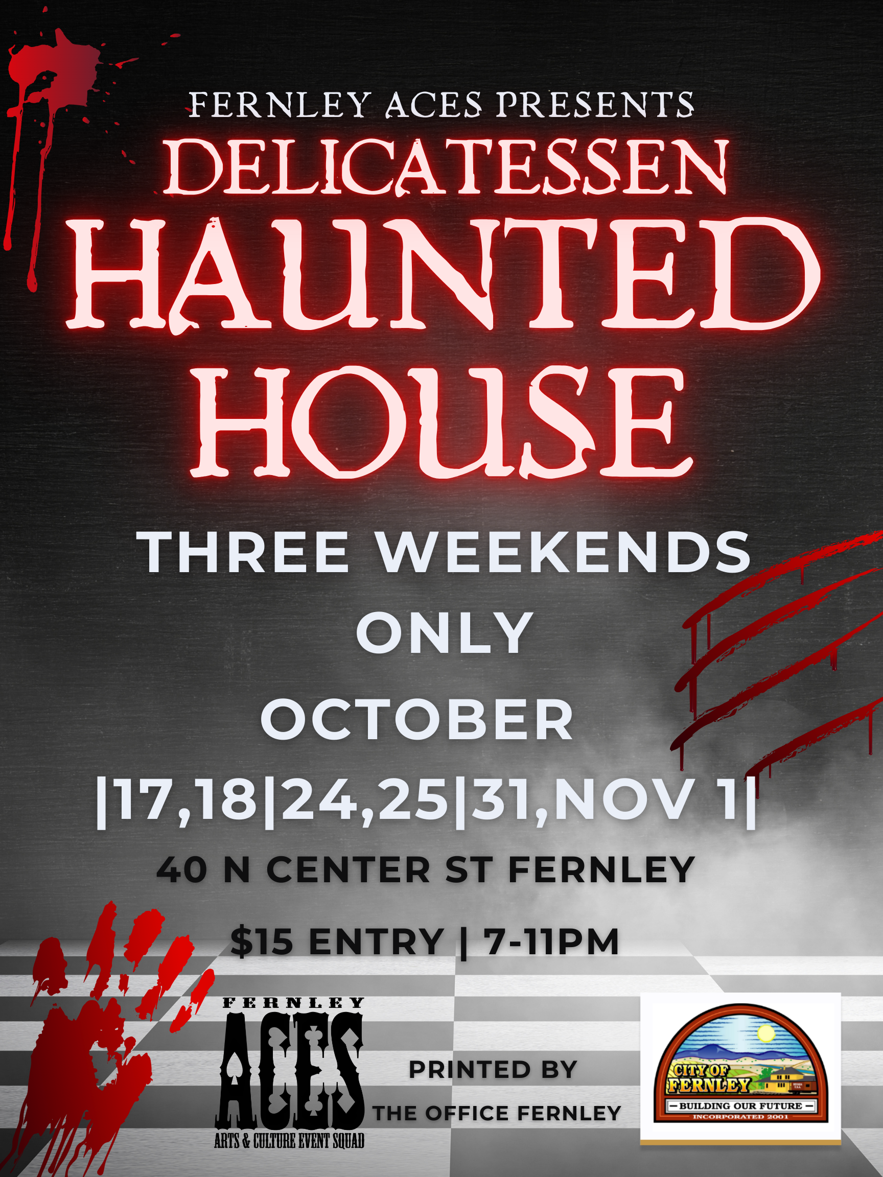 Delicatesseen Haunted House event flyer