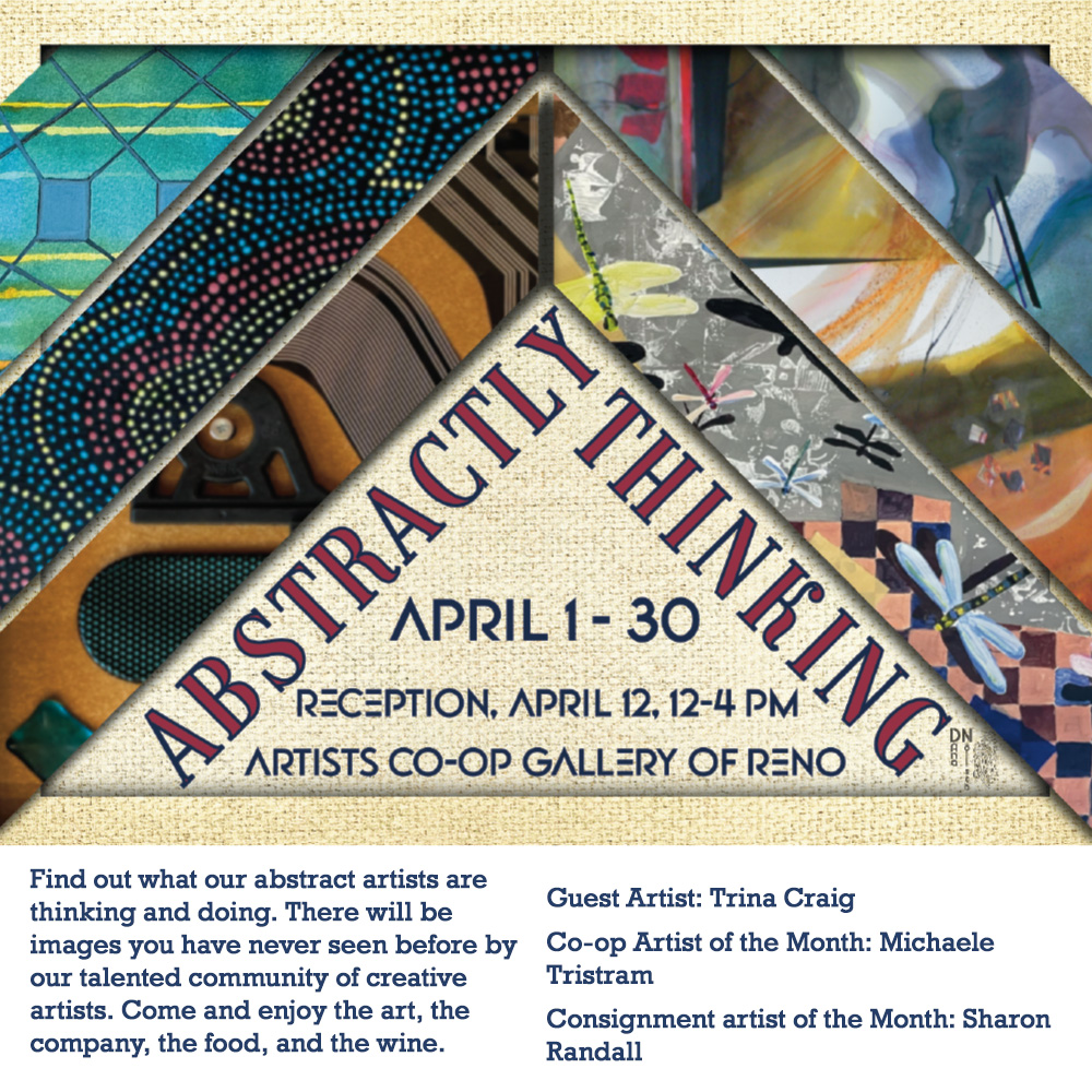 Abstractly Thinking Flyer featuring event details and collage,