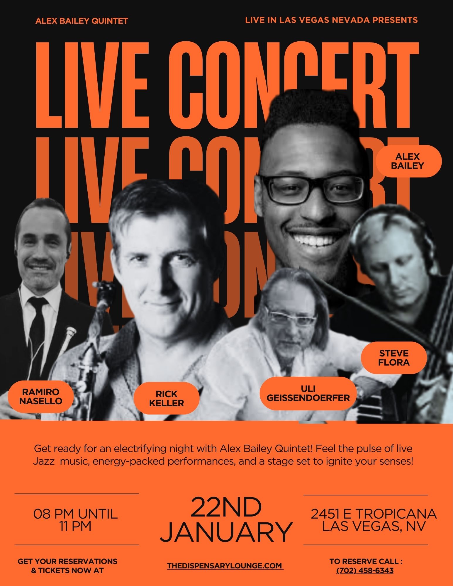 Alex Bailey Quintet Jazz Concert With Live Improvisation and Solos event flyer