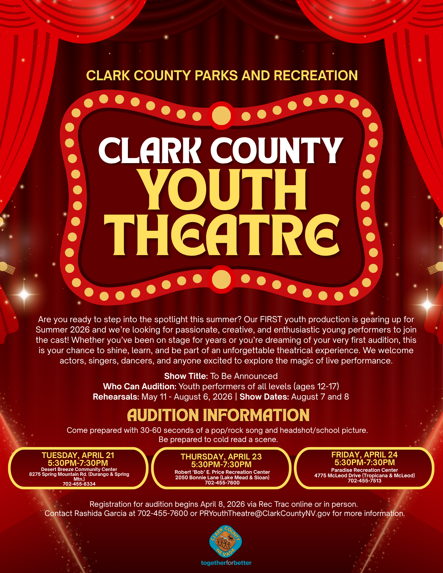 Clark County Youth Theatre Summer Musical Auditions