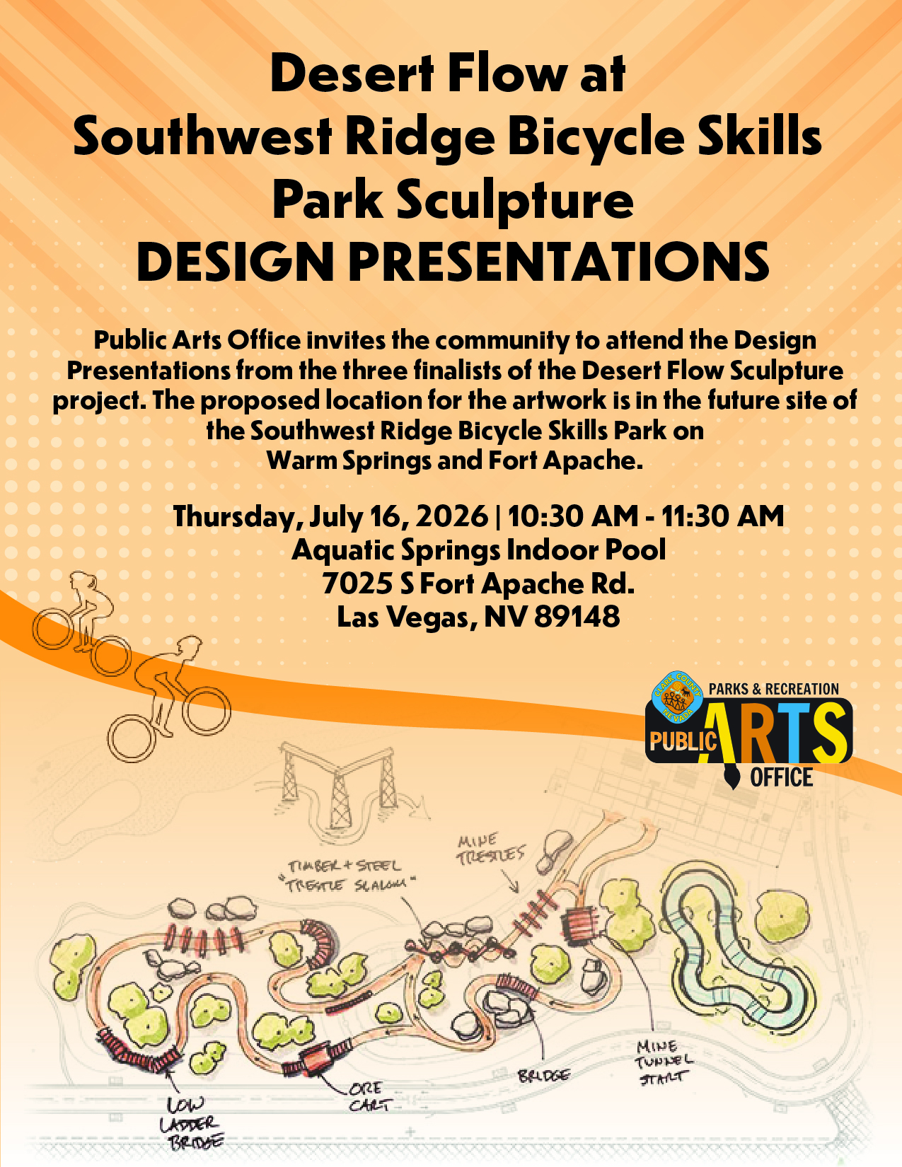 Desert Flow at Southwest Ridge Bike Skills Park Sculpture Design Presentations