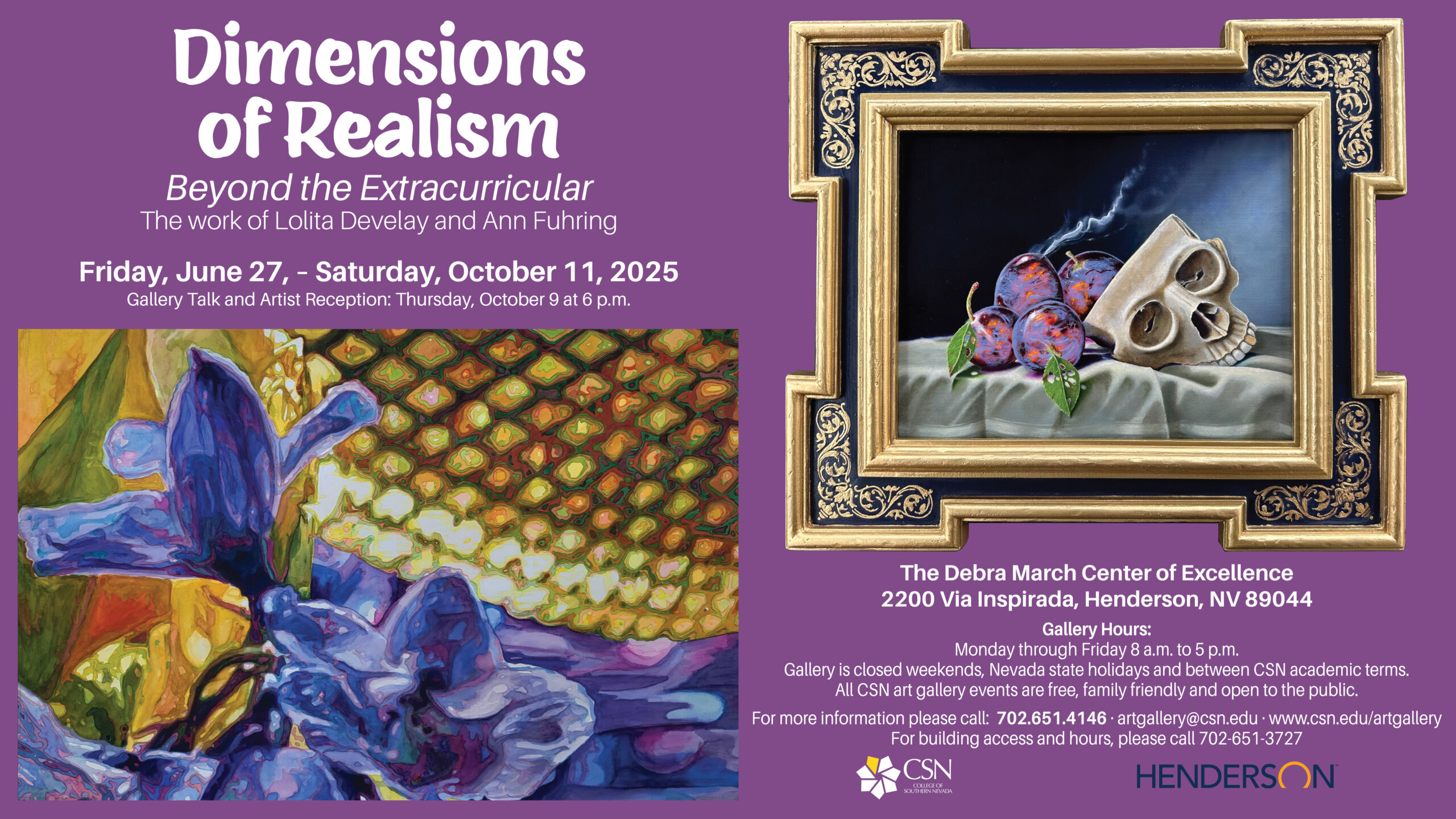 Dimensions of Realism: Beyond the Extracurricular will explore how both artists pursue realist traditions in their artwork, as it subtly acknowledges the mentor-mentee relationship. Flier information