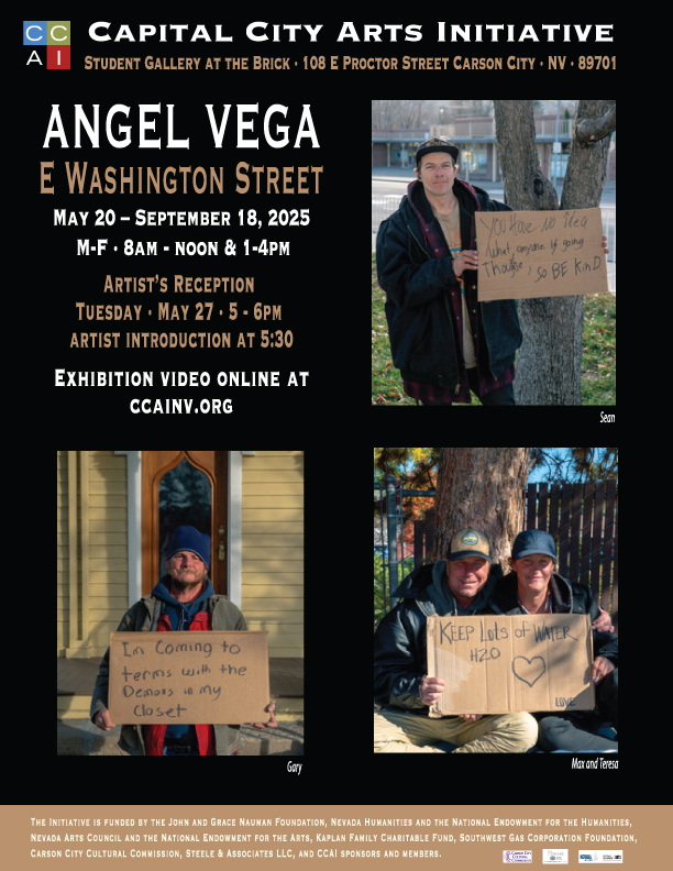 Poster for: The Capital City Arts Initiative is delighted to present, E Washington Street, a solo show for Angel Vega, a student at Carson High School.