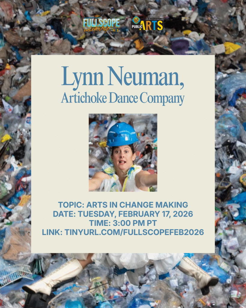 Poster featuring Lynn Neuman's portrait overlayed on a picture of a landfill