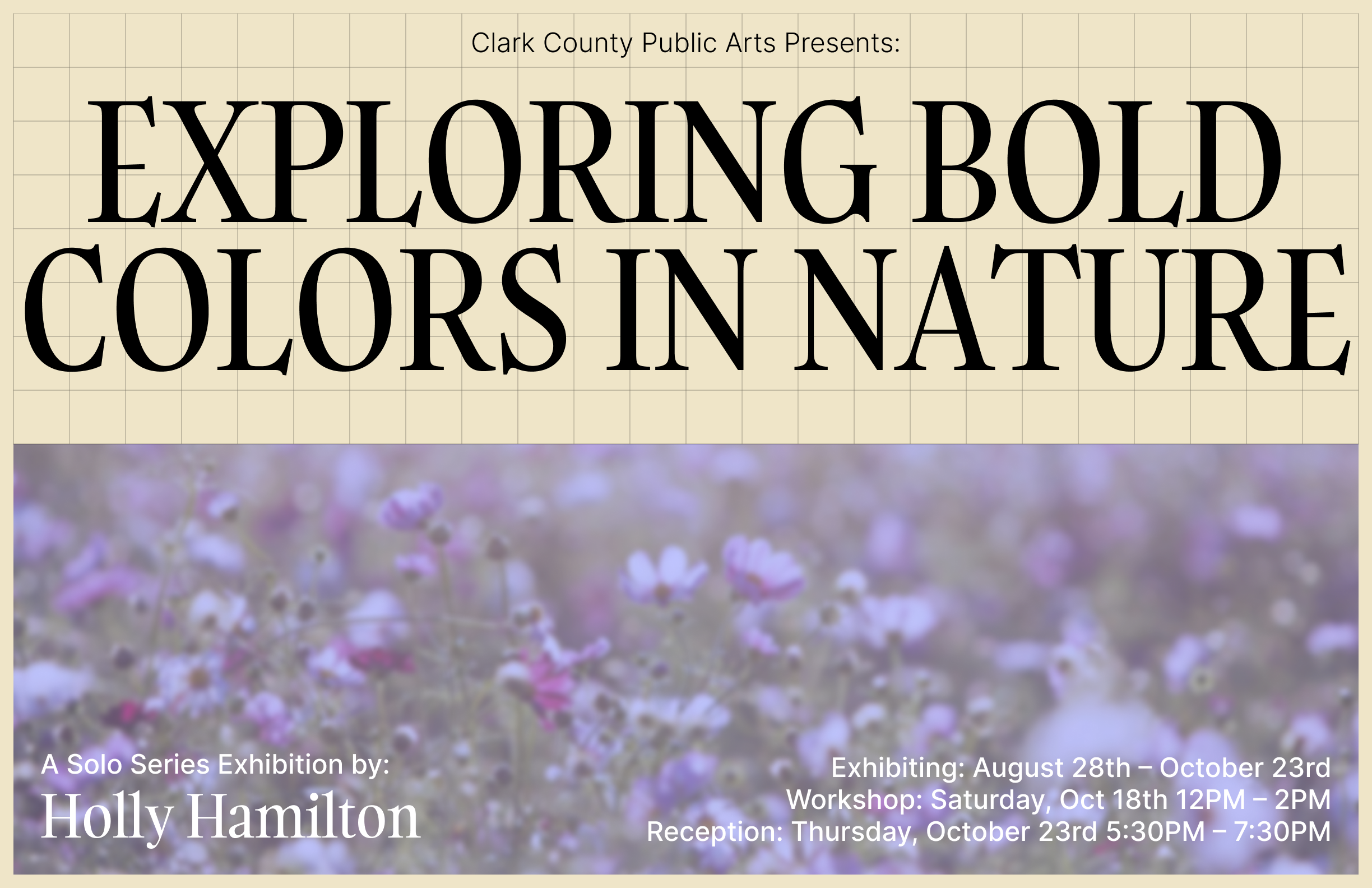 Exploring Bold Colors in Nature event postcard