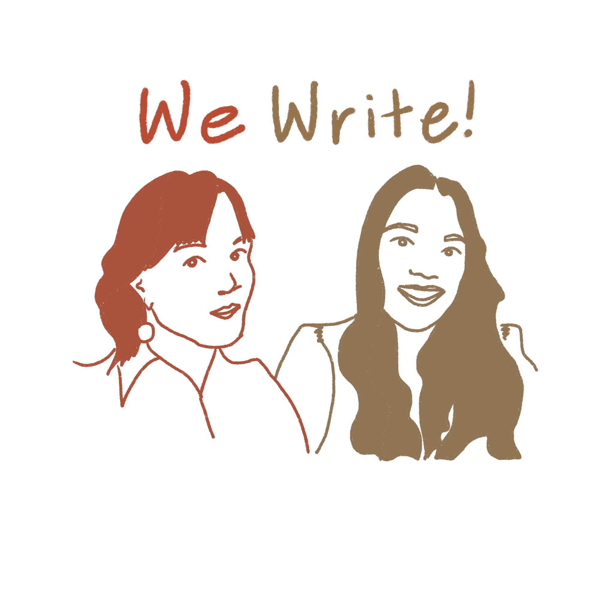 We Write!, illustration of two women