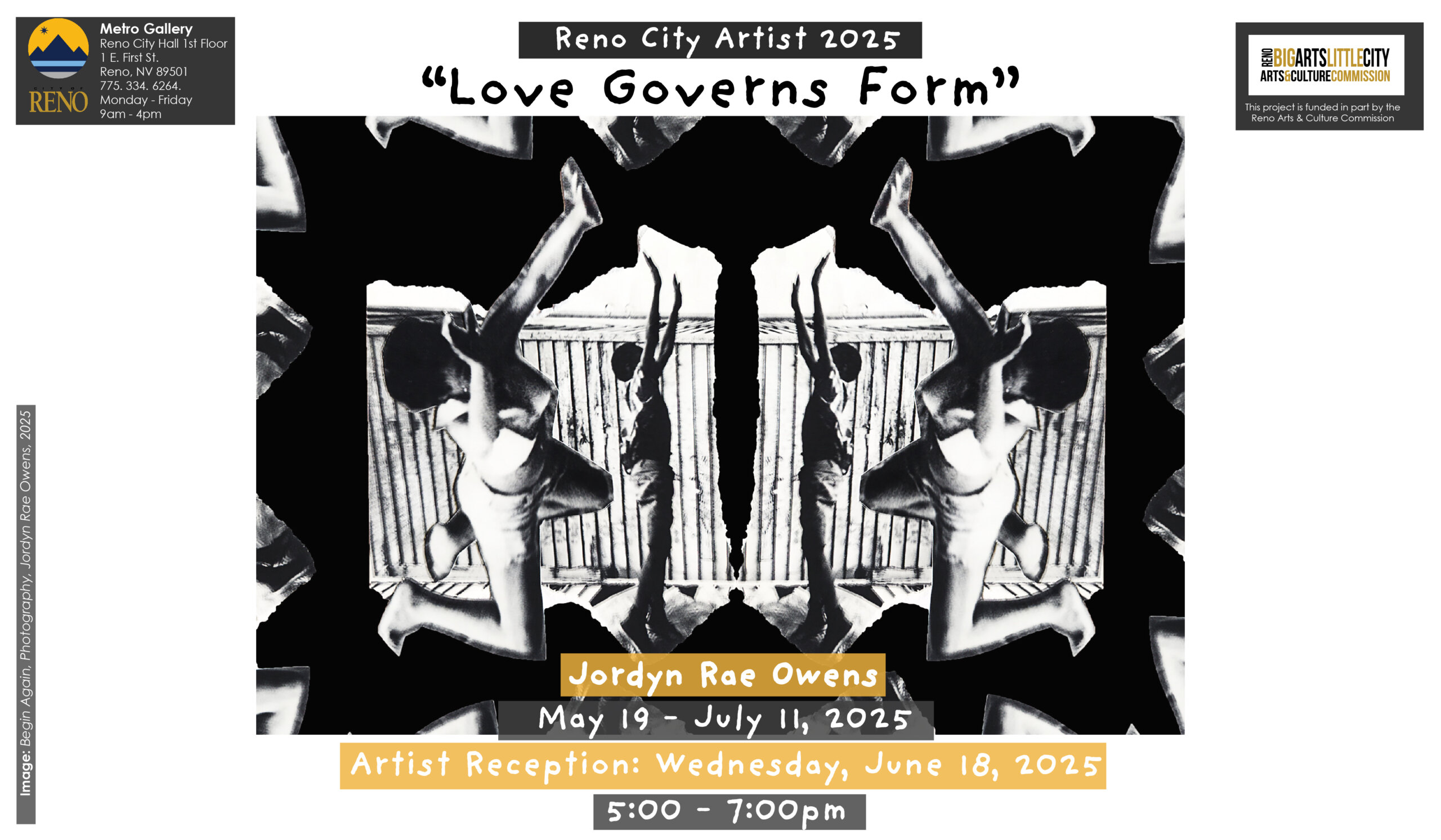 "Love Governs Form," a solo exhibition by 2025 Reno City Artist Jordyn Rae Owens poster