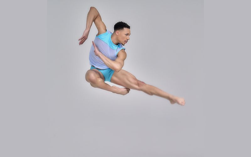 A dance leaping into the air