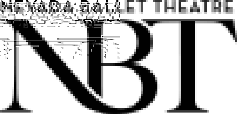 Logo for Nevada Ballet Theatre. The words NEVADA BALLET THEATRE appear in uppercase letters above a large, bold NBT abbreviation in an elegant serif font. The design is black on a white background.