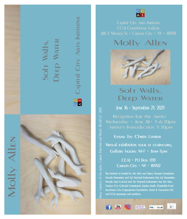 The Capital City Arts Initiative’s exhibition, Soft Walls, Deep Water, presents works by Molly Allen. Poster information.