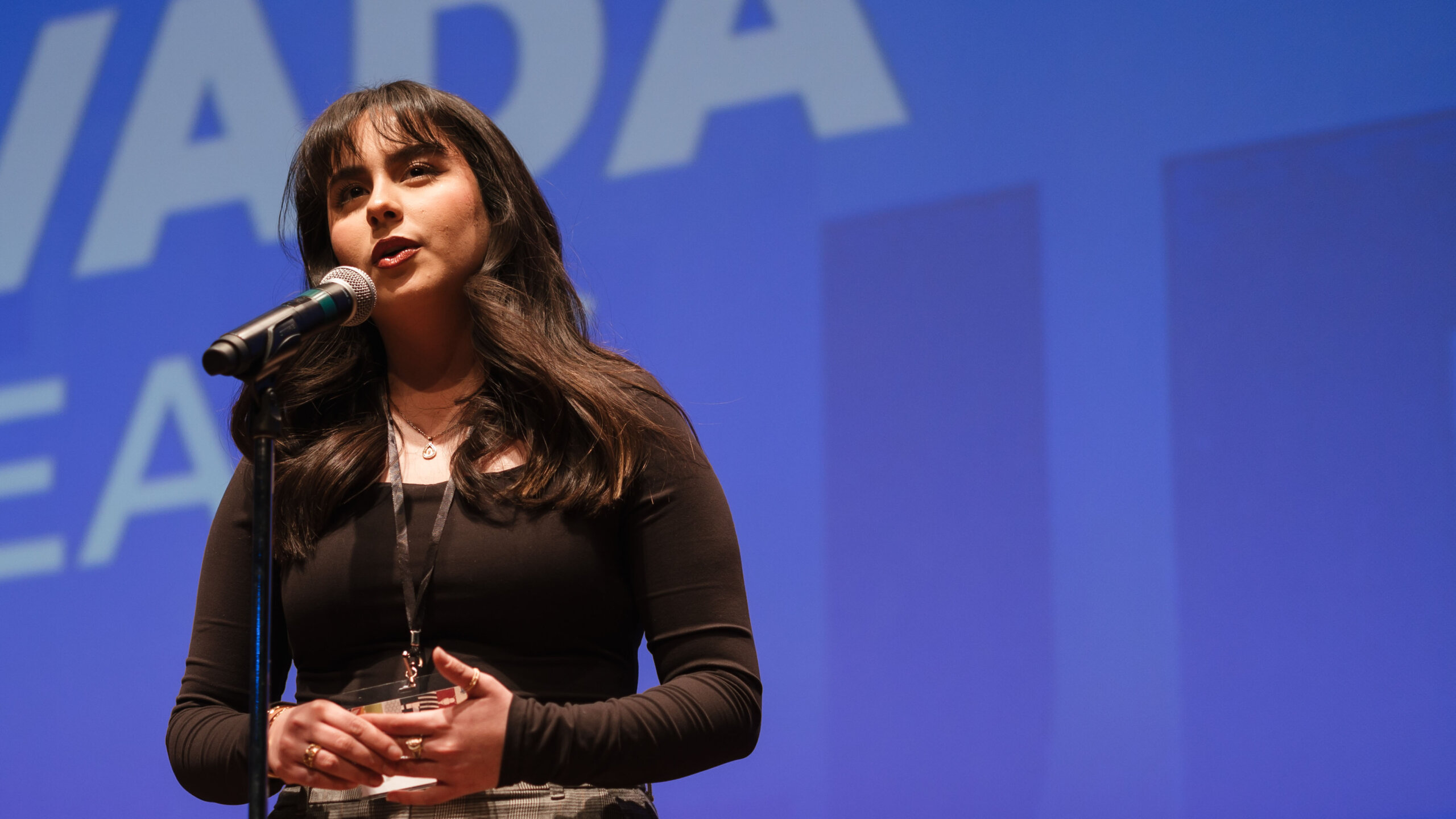 Kyara Hernandex-Duarte competes in the Nevada Poetry Out Loud final