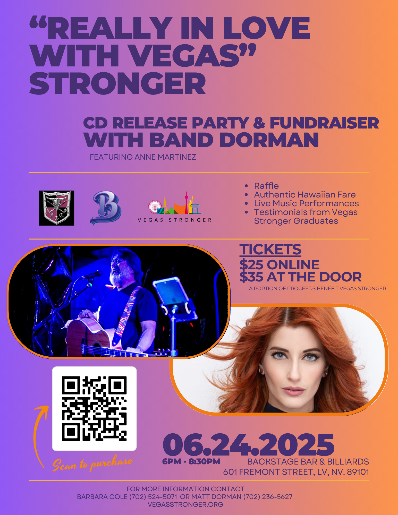 'Really in Love with Vegas' Stronger CD Release and Fundraising Event Event Poster
