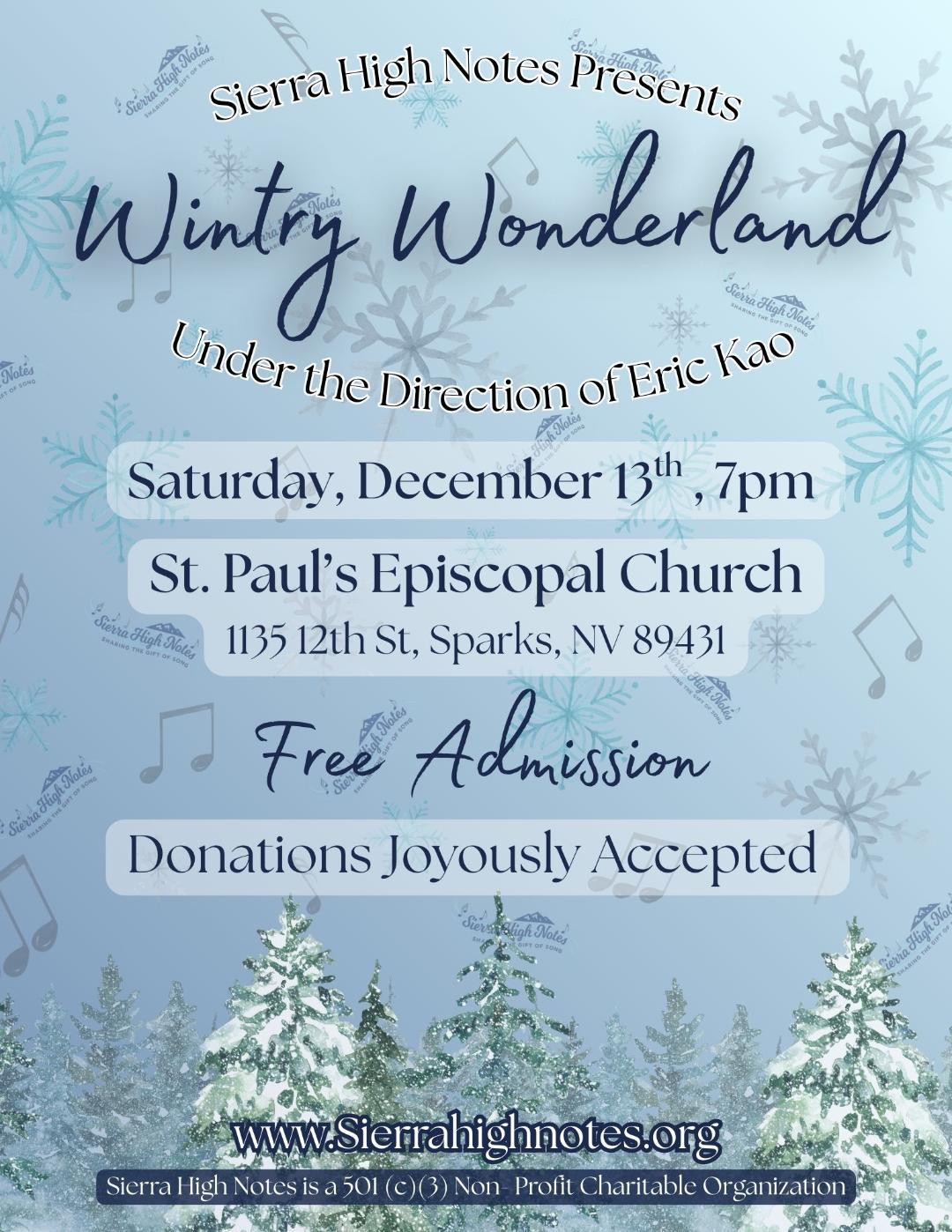 Wintry Wonderland event flyer
