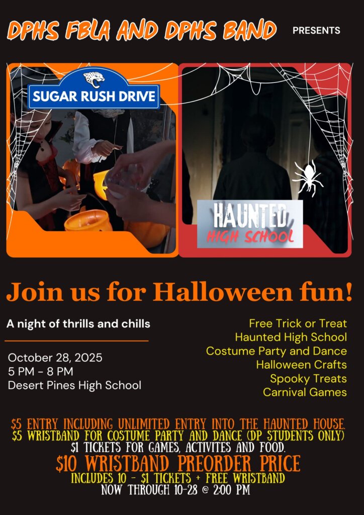 Desert Pines Haunted High School & Sugar Rush Drive flyer