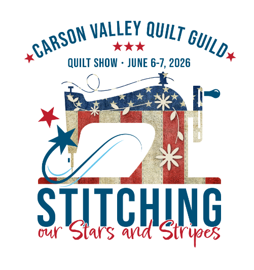 Stitching our Stars and Stripes promotional image with a sewing machine overlaid with the American Flag pattern