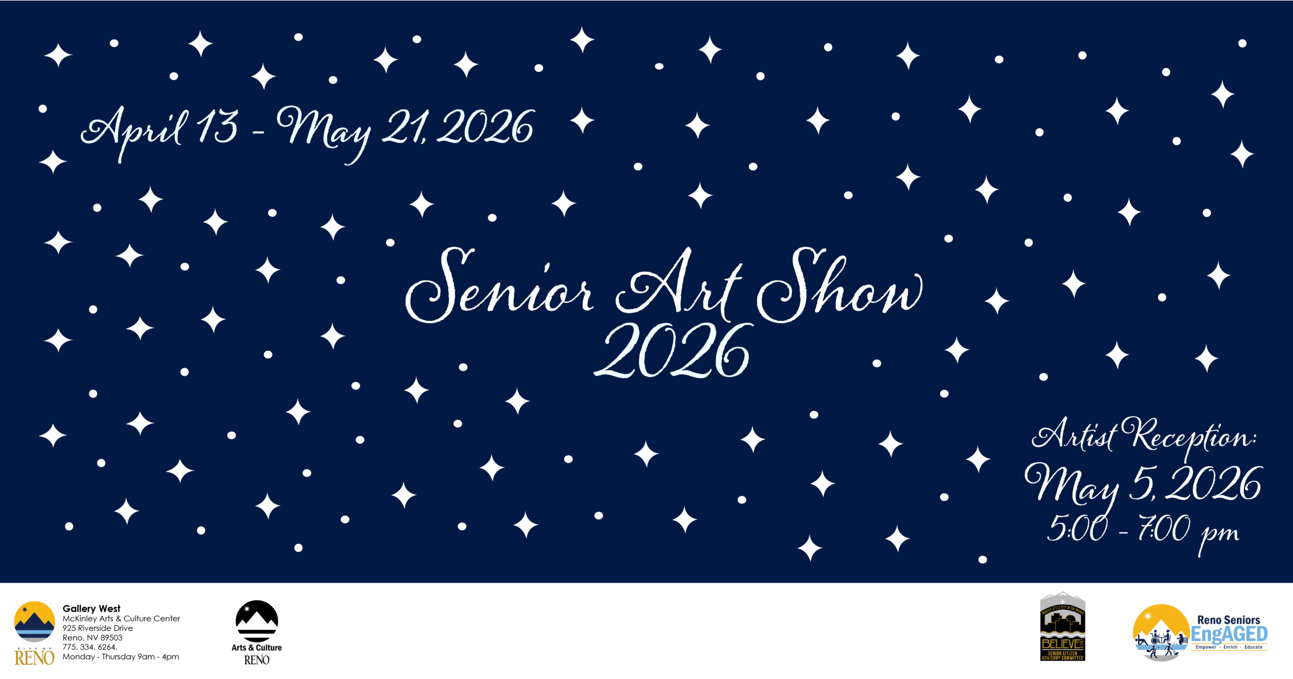 Annual “Senior Art Show” 2026   City of Reno McKinley Galleries