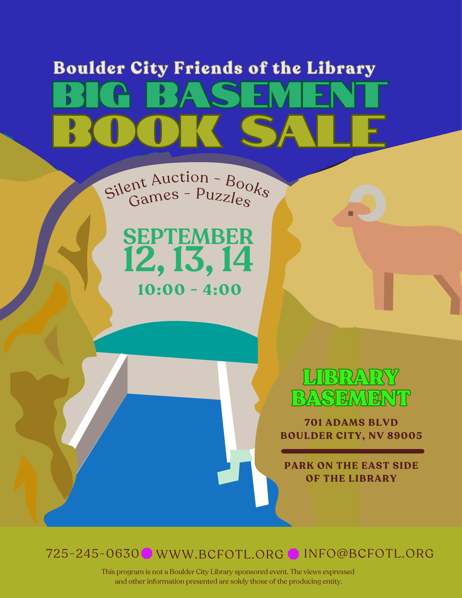 Big Basement Book Sale event flyer
