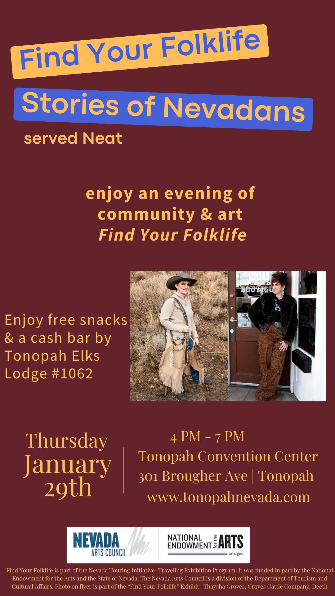 Find Your Folklife Stories of Nevadas event flyer