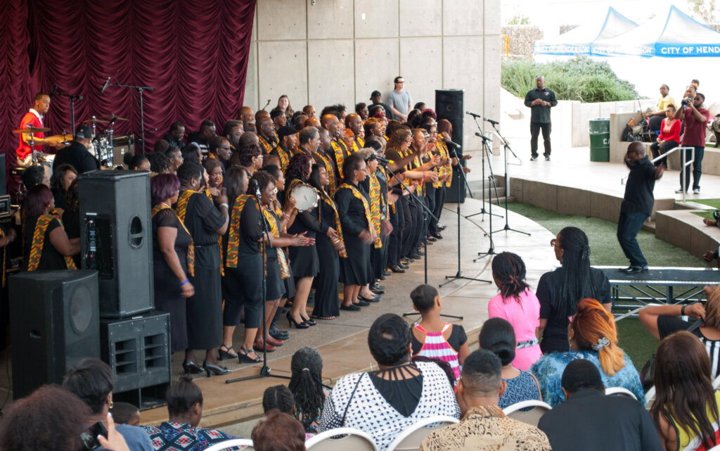 Victory Baptist Church Choir performing at the Henderson Gospel Festival at Henderson’s Water Street Plaza in 2016 by former folklife specialist Rebecca Snetselaar