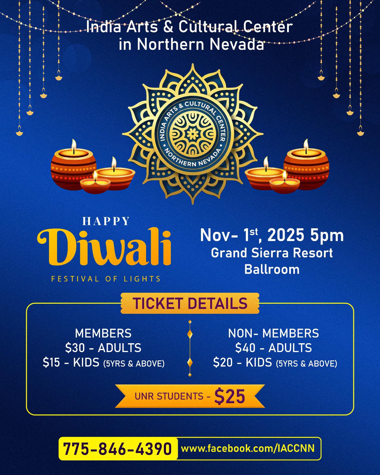 flyer- blue Diwali - Festival of Lights Nov. 1 event flyer