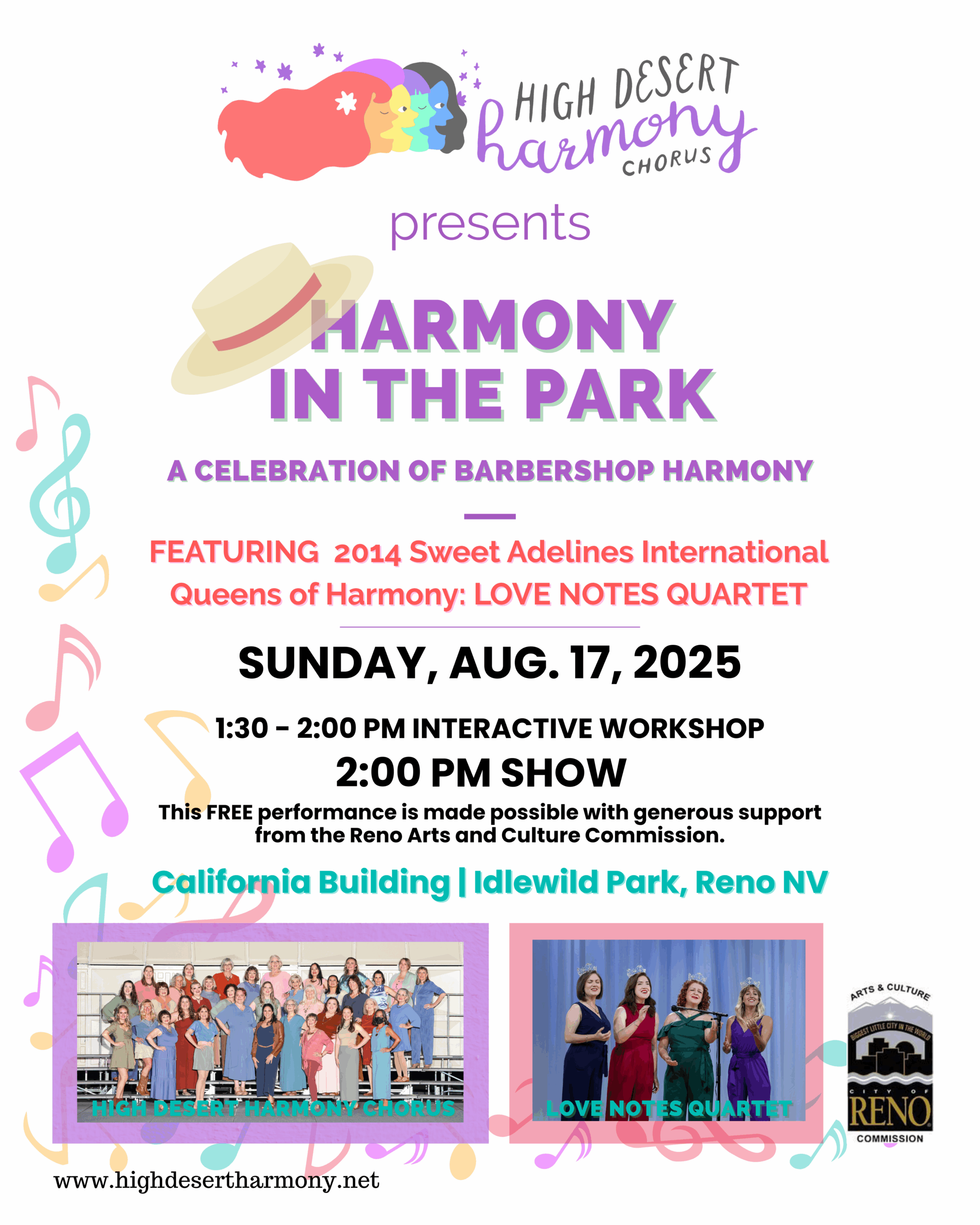Harmony in the Park event flier